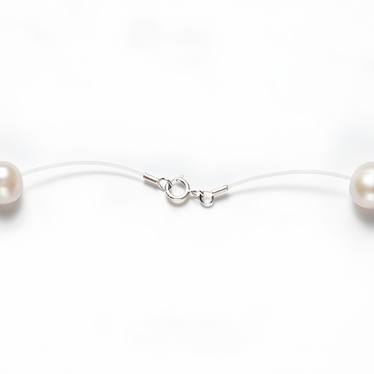 The Aiko Necklace - Minimalist Invisible "Floating Star" Freshwater Pearl Strand