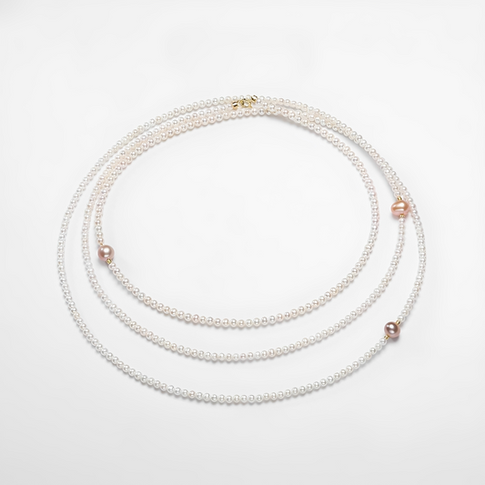 The Élise Necklace - 121cm Petite Pastel Pearl Layering Rope