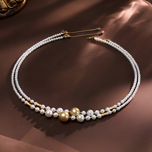 The Victoria Necklace -Imperial 11-12mm South Sea Golden Pearl & Graduated Symphony Strand