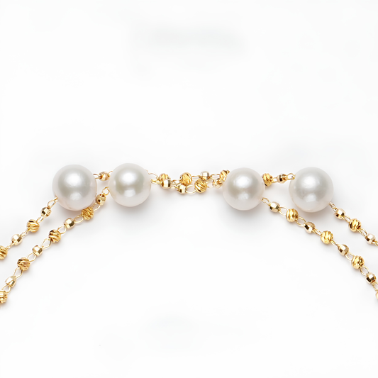 The Valentine Necklace - 72cm Matinee 10-12mm Bold Statement Pearl Station Chain