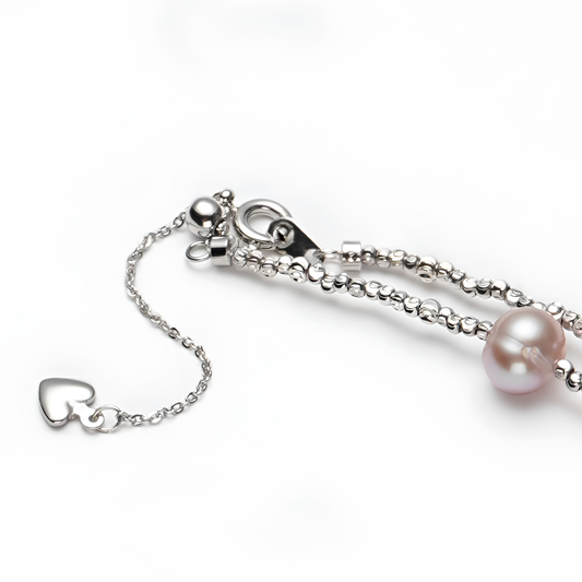 The Akari Necklace - Pastel Multi-Tone Pearl & Liquid-Silver Faceted Station Choker