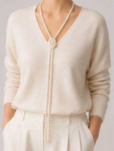 The Colette Necklace - 160cm Versatile Multi-Wear Rice Pearl Rope