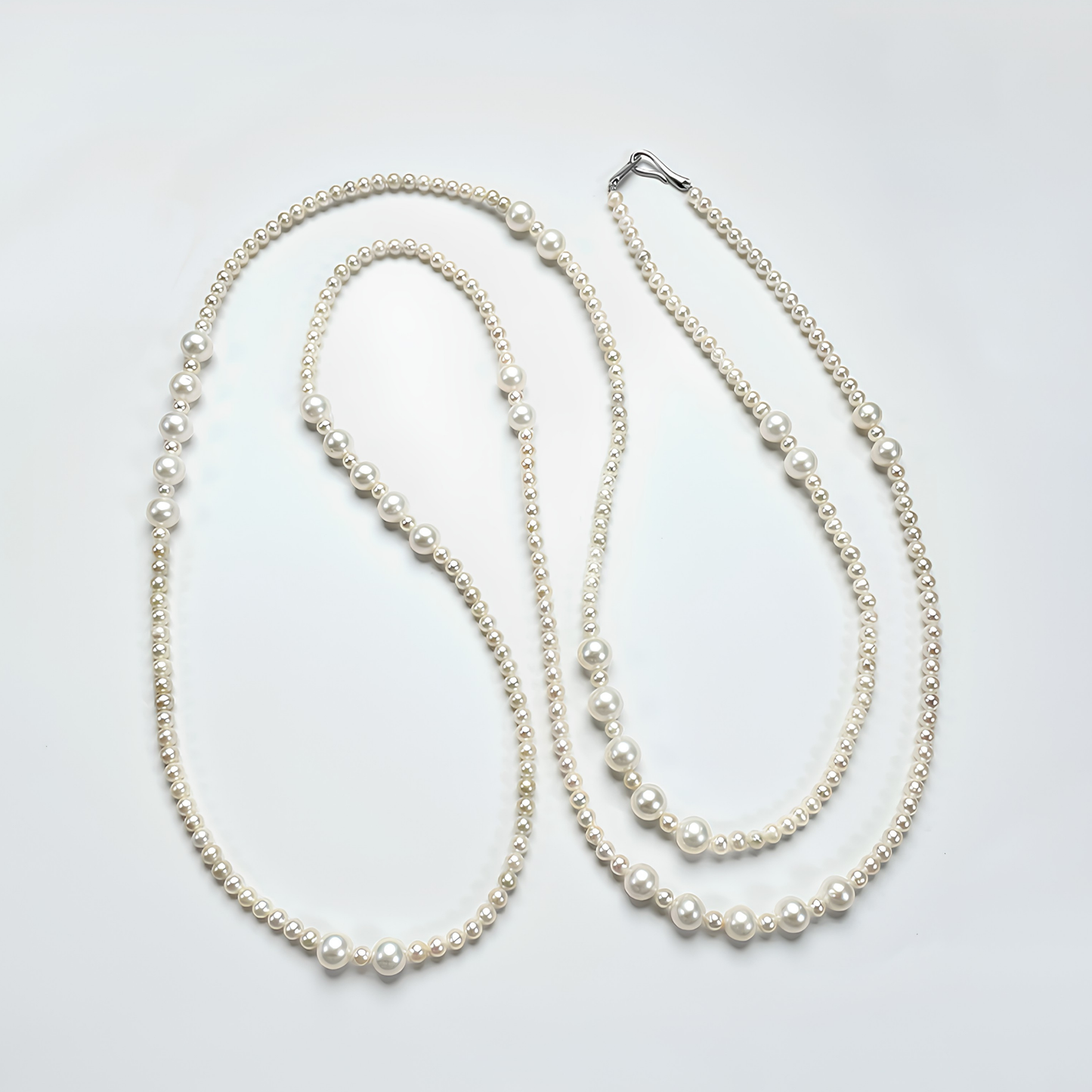 The Juliette Necklace - 120cm Asymmetric Graduated Freshwater Pearl Opera Rope