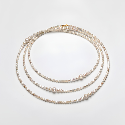 The Chloé Necklace - 130cm Graduated Round Pearl Rhythmic Rope