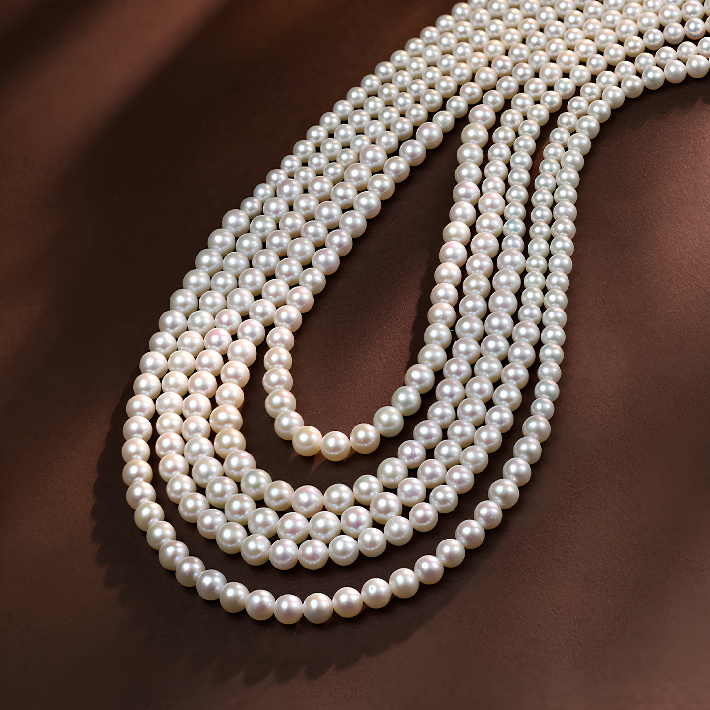 The Sisi Choker - Imperial 5-Strand Cascading Statement Nucleated Pearl Necklace