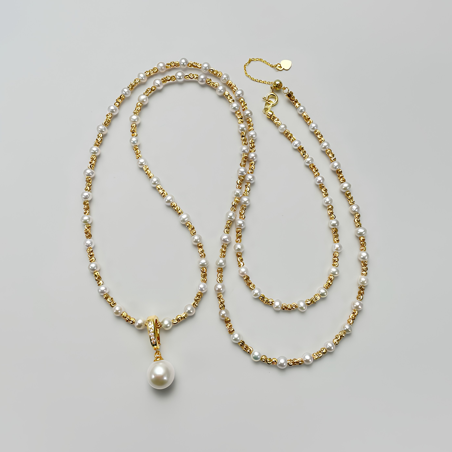 The Rosalie Necklace - 78.5cm Convertible Station Pearl Chain with Statement Pendant