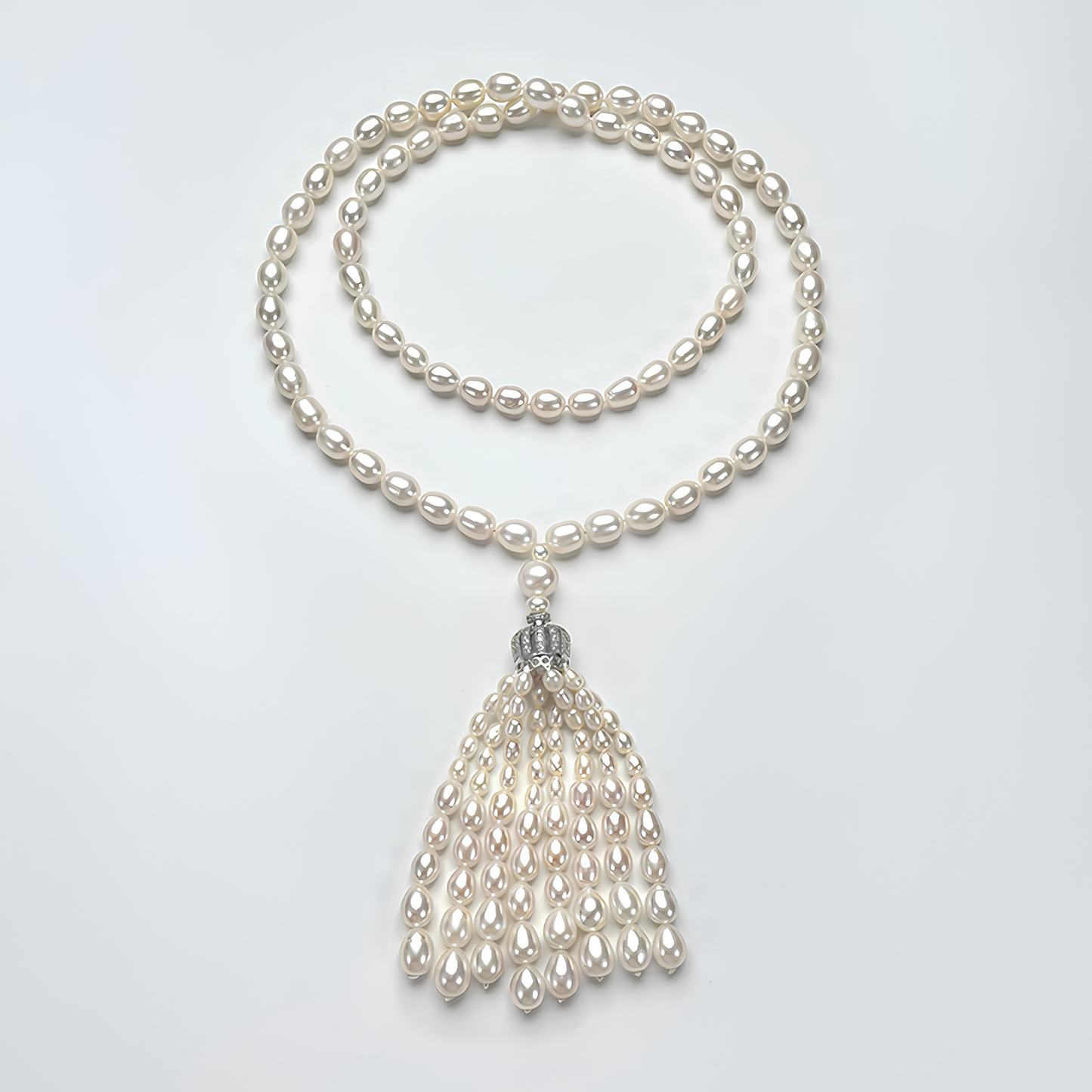 The Camille Necklace - Vintage-Inspired Freshwater Pearl Tassel Opera Strand