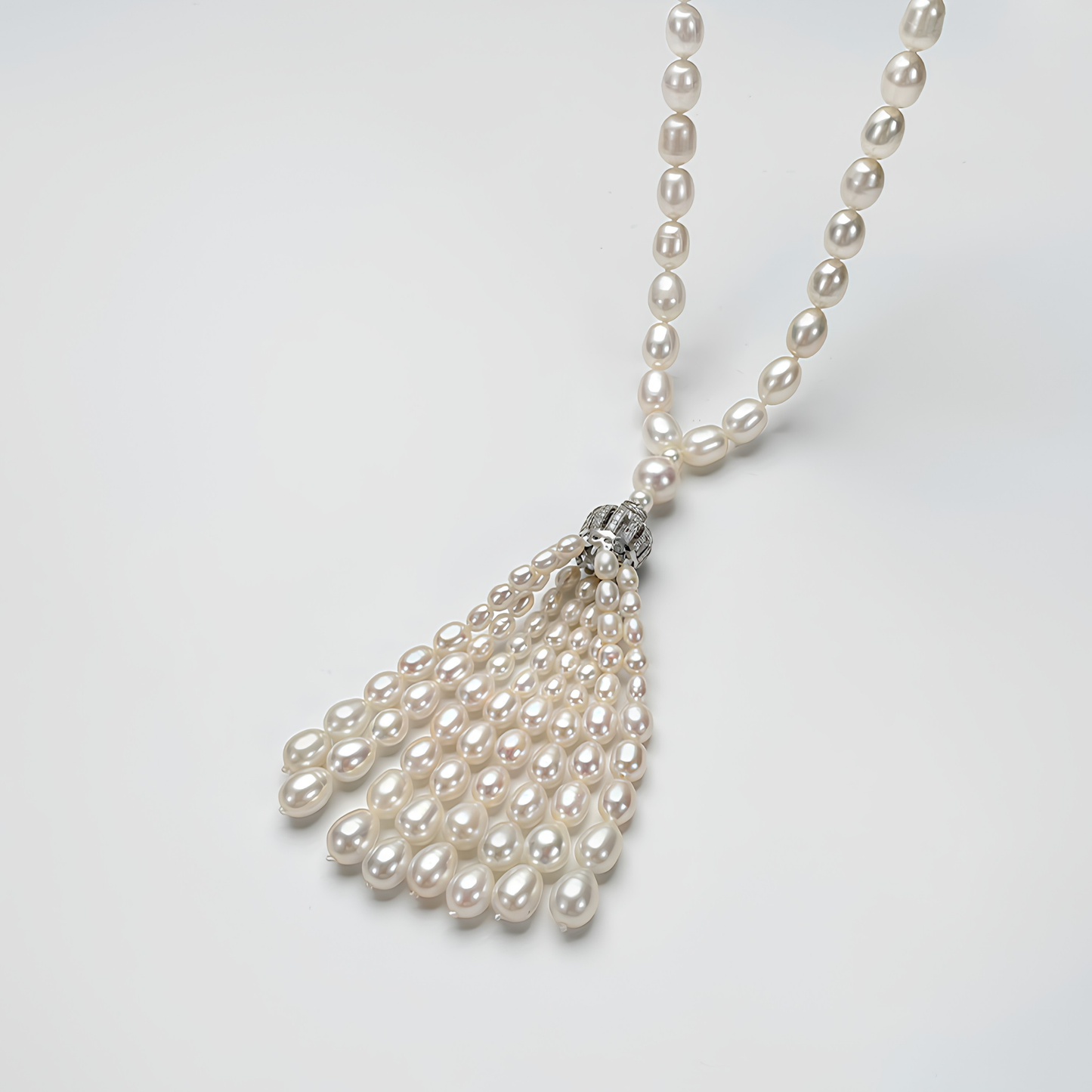 The Camille Necklace - Vintage-Inspired Freshwater Pearl Tassel Opera Strand