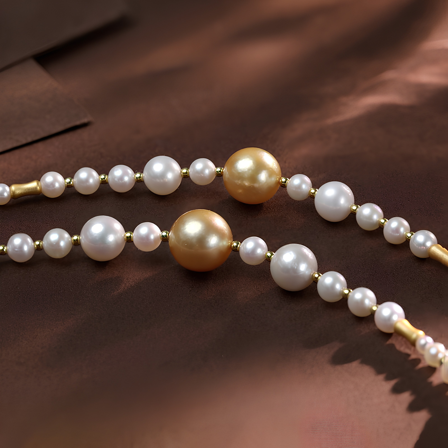 The Victoria Necklace -Imperial 11-12mm South Sea Golden Pearl & Graduated Symphony Strand