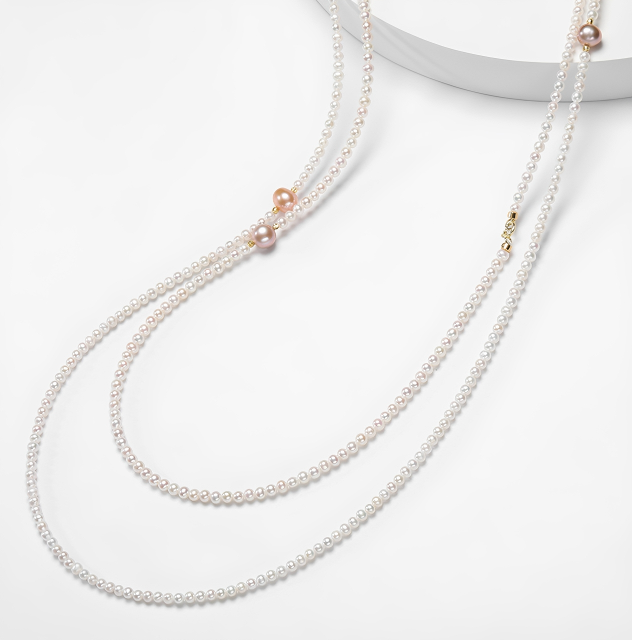 The Élise Necklace: 121cm Petite Pastel Pearl Layering Rope