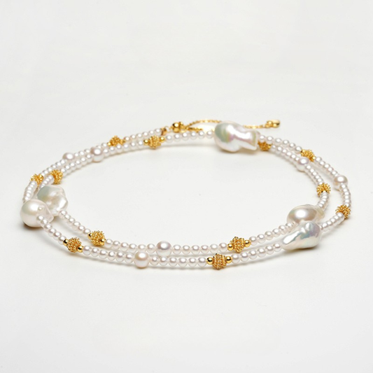 The Amélie Necklace - French Vintage Baroque Pearl 65cm Chain