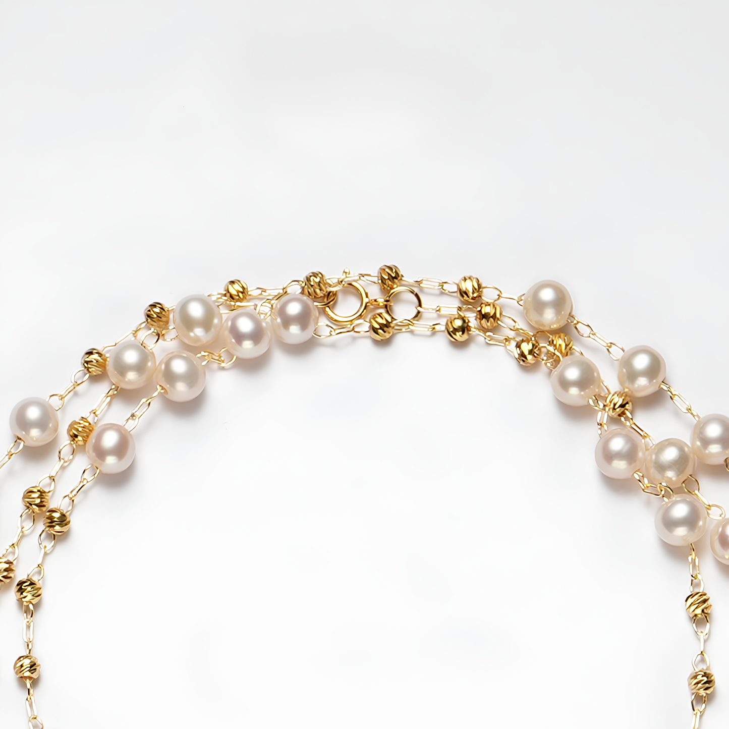 The Adeline Necklace - 87.5cm Delicate 5-6mm Freshwater "Tin Cup" Station Chain