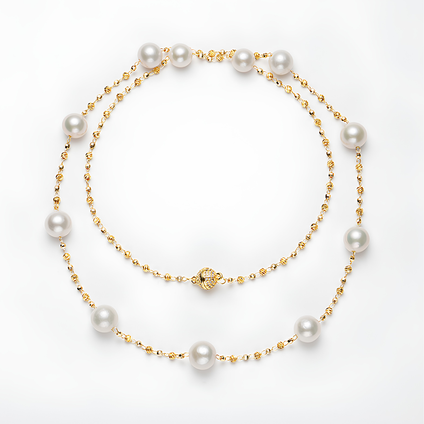 The Valentine Necklace - 72cm Matinee 10-12mm Bold Statement Pearl Station Chain
