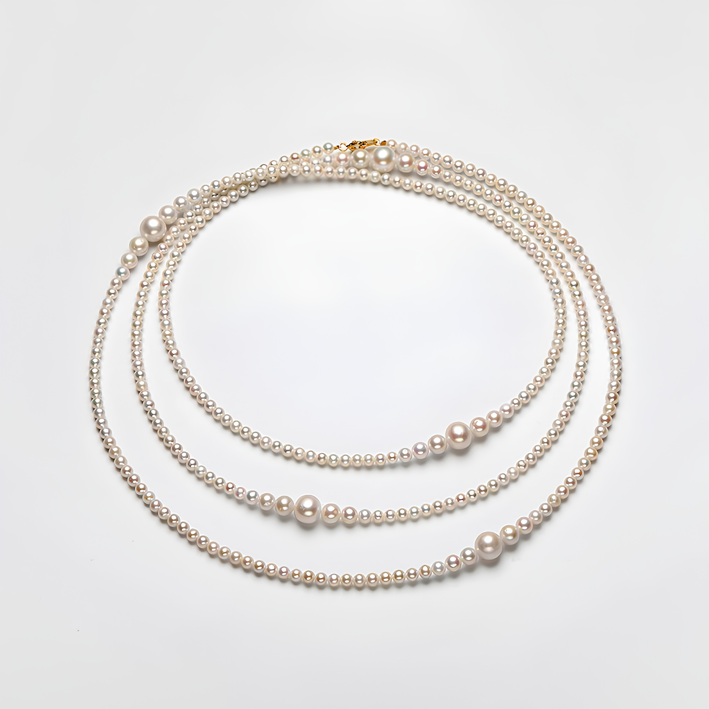 The Chloé Necklace: 130cm Graduated Round Pearl Rhythmic Rope