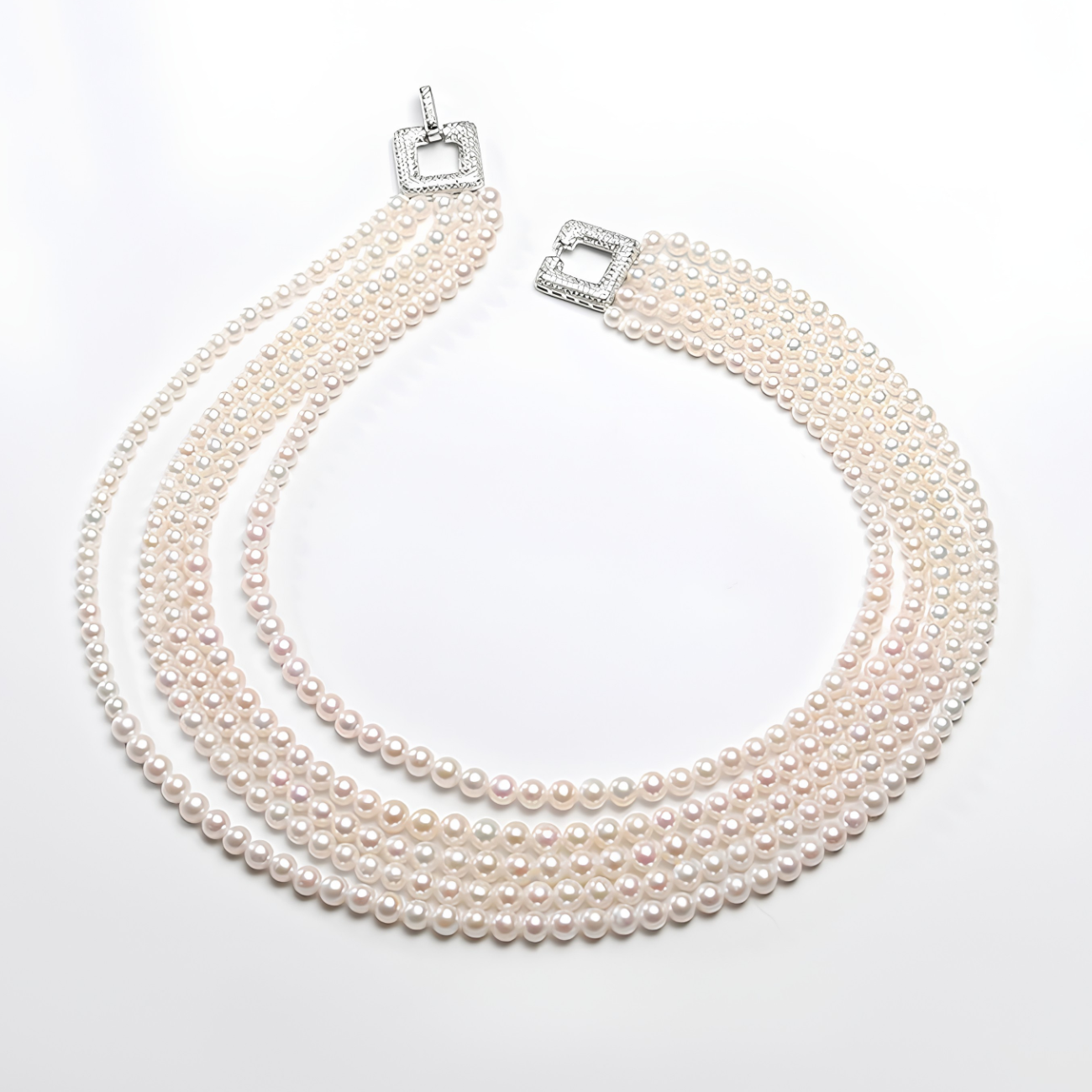 The Sisi Choker - Imperial 5-Strand Cascading Statement Nucleated Pearl Necklace